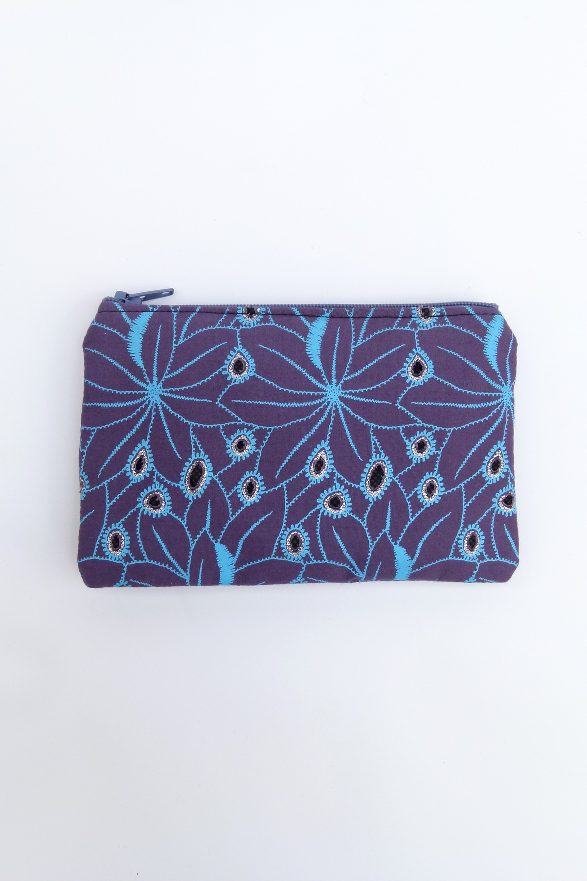 Indigo Lace Print Coin Purse