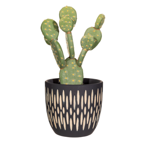 BLACK & WHITE SGRAFFITO PLANTER – Medium Plant pot