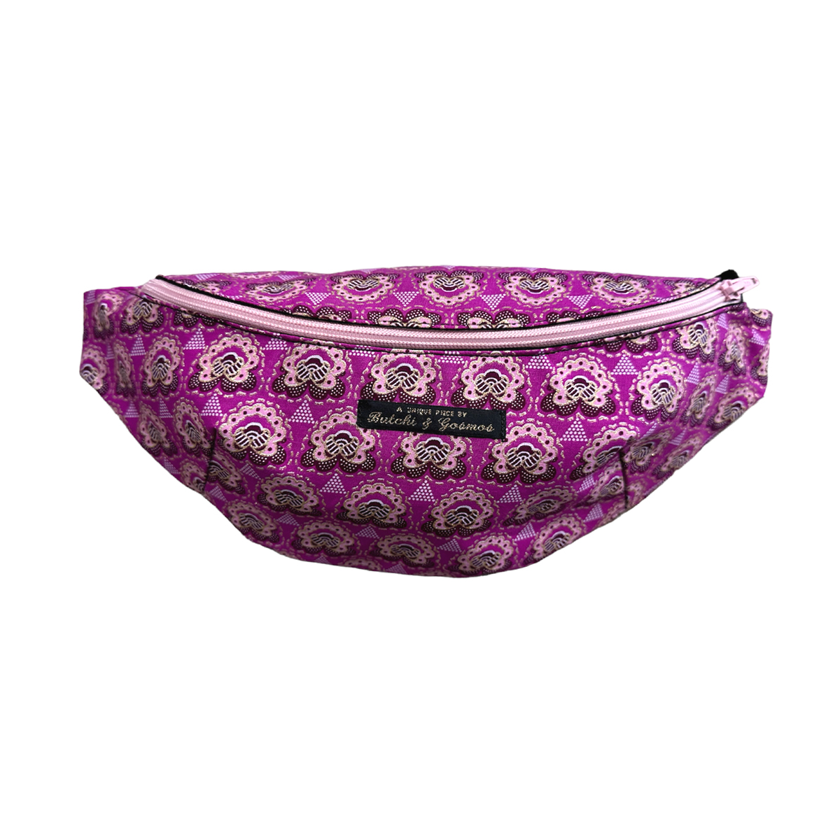 ‘Cerise Lotus’ Shimmer pattern Handmade Bumbag