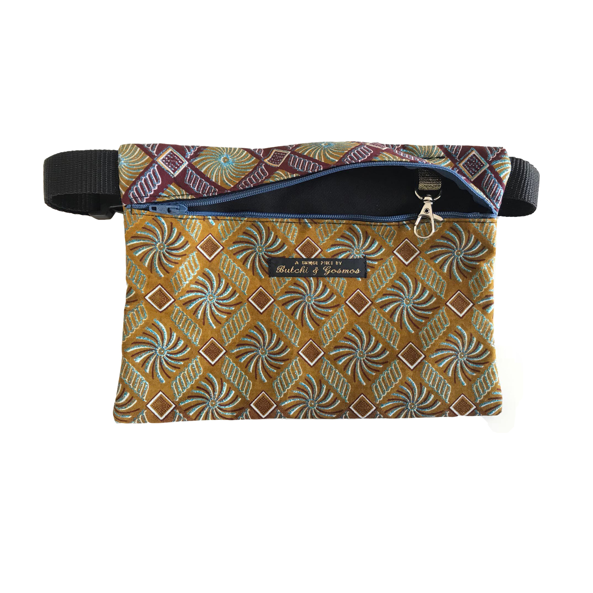 Golden Brown ‘Nahua’ Shimmer pattern Handmade Beltbag