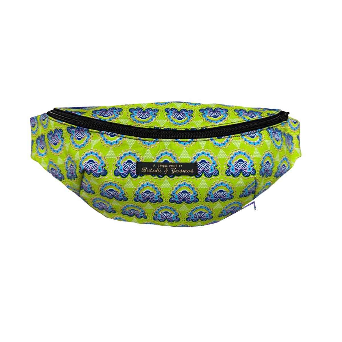 ‘Lime Lotus’ Shimmer pattern Handmade Bumbag