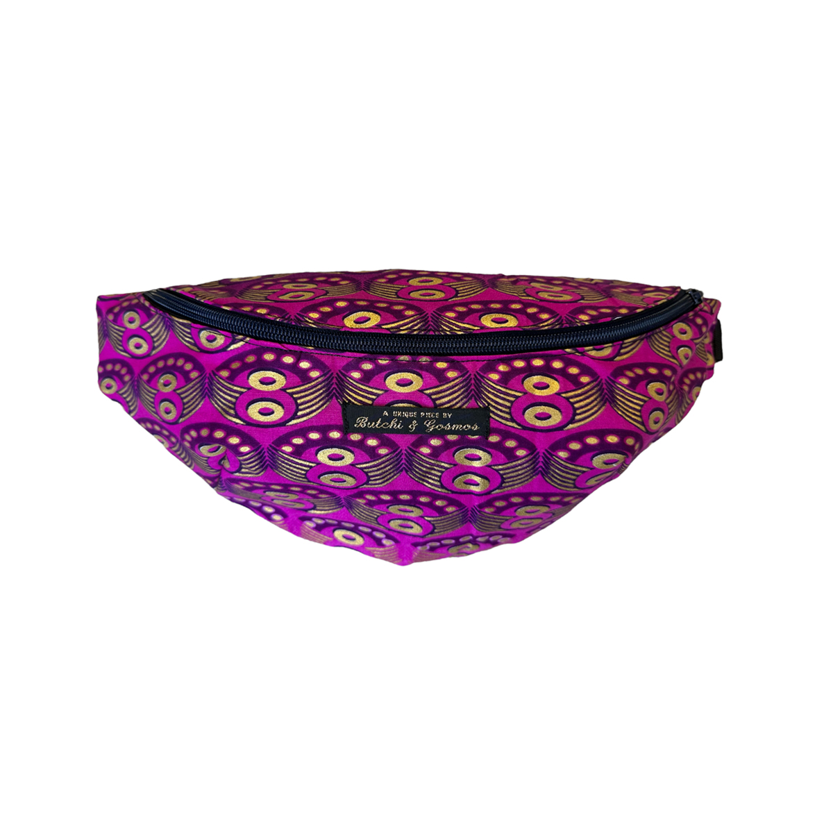 ‘Golden Rings’ Pink Shimmer pattern Handmade Bumbag