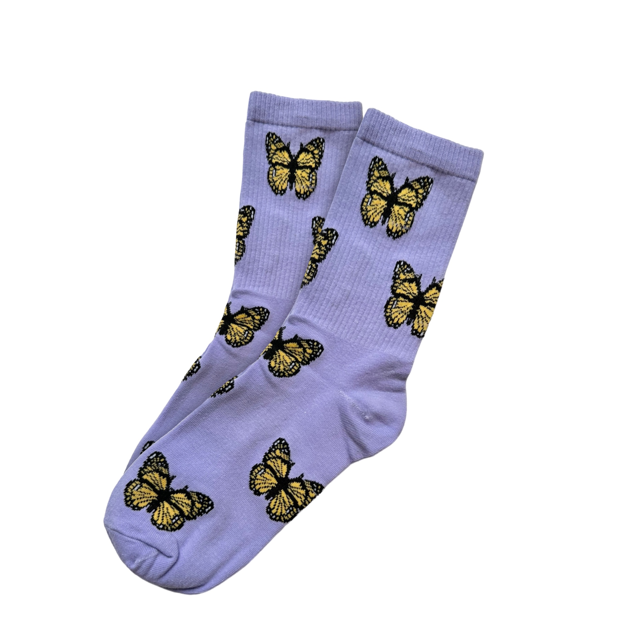 Y2K Lilac Socks with  Butterflies