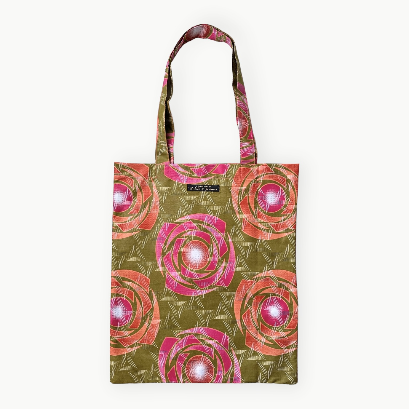 ‘Klee’ Pink and Green art deco handmade Tote Bag