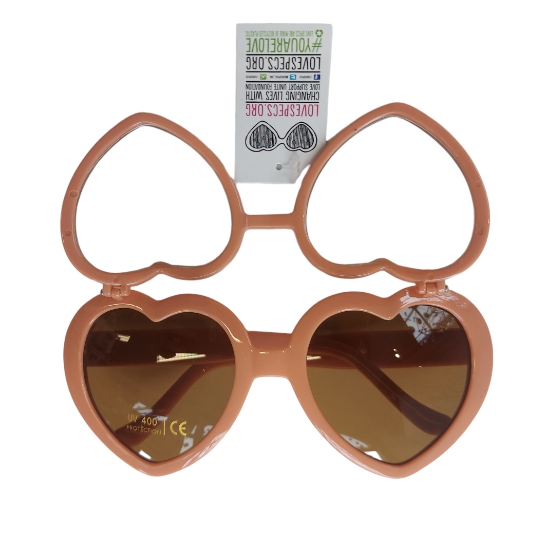 Heart shape diffraction sunglasses – peach