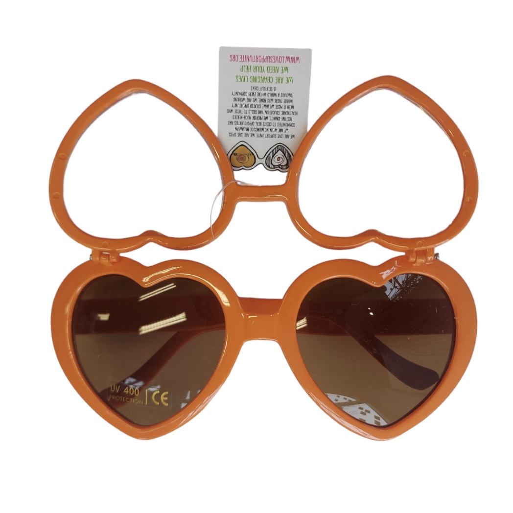 Heart shape diffraction sunglasses – orange