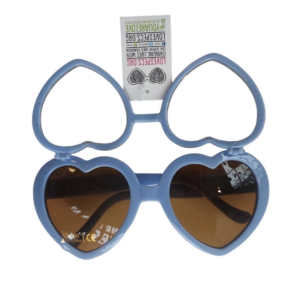 Heart shape diffraction sunglasses – cloud blue