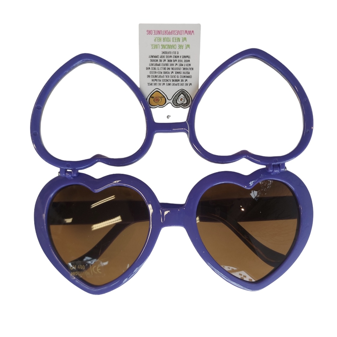 Heart shape diffraction sunglasses – purple