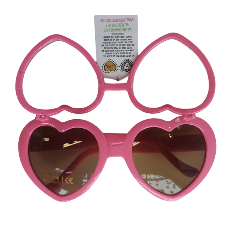 Heart Shape diffraction sunglasses – pink