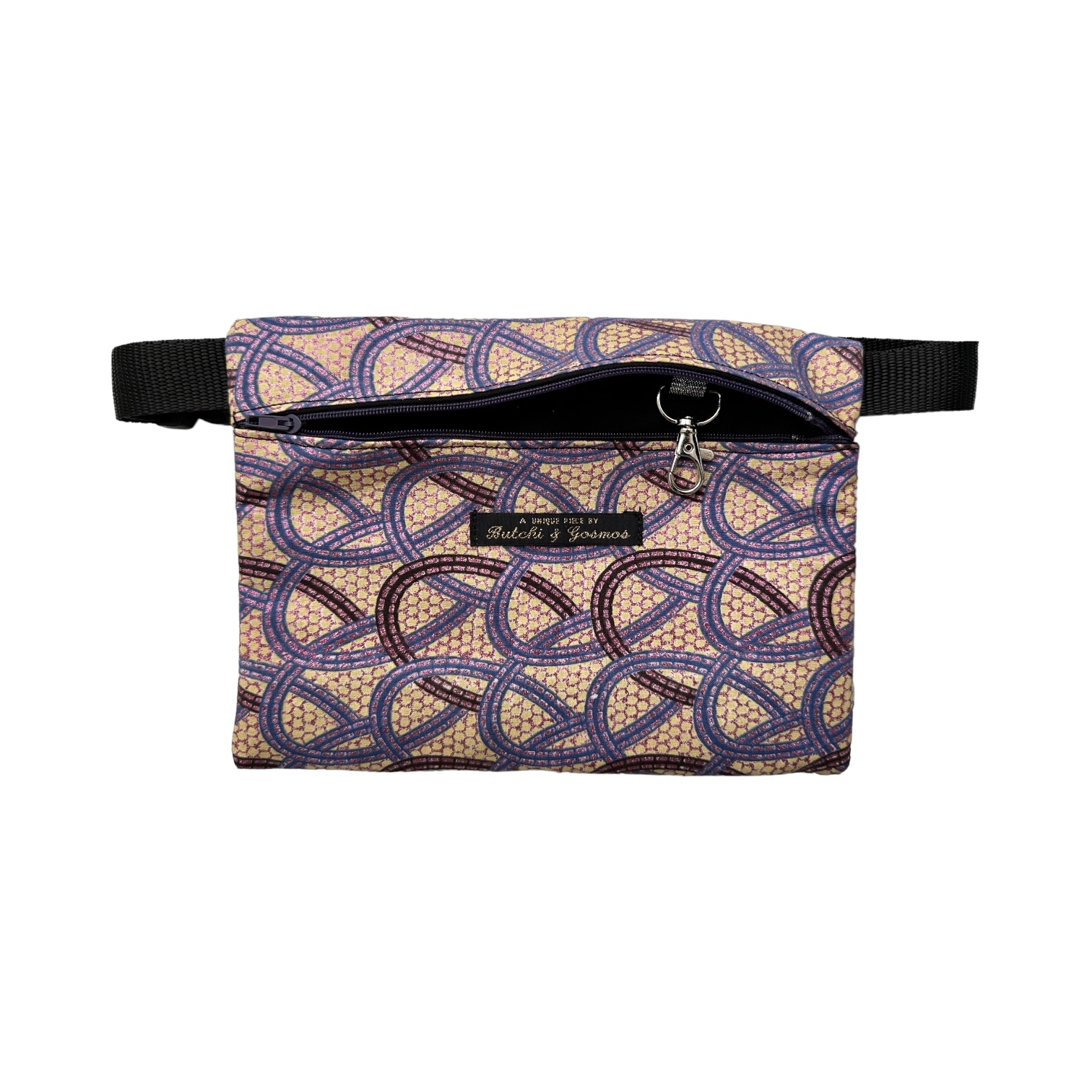 ‘Lilac Art Deco Arches’ Shimmer pattern Handmade Beltbag