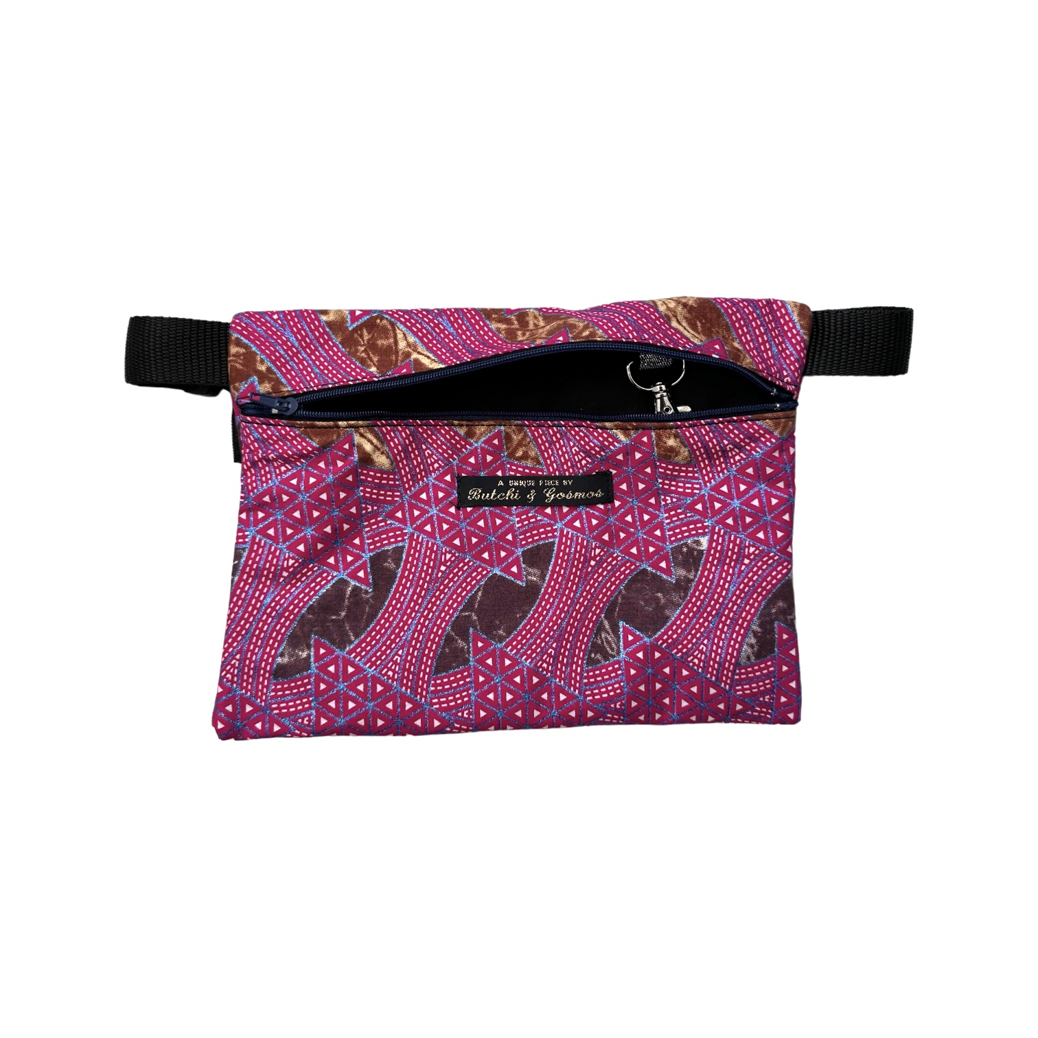 Deep pink ‘Nebula’ print Handmade Beltbag