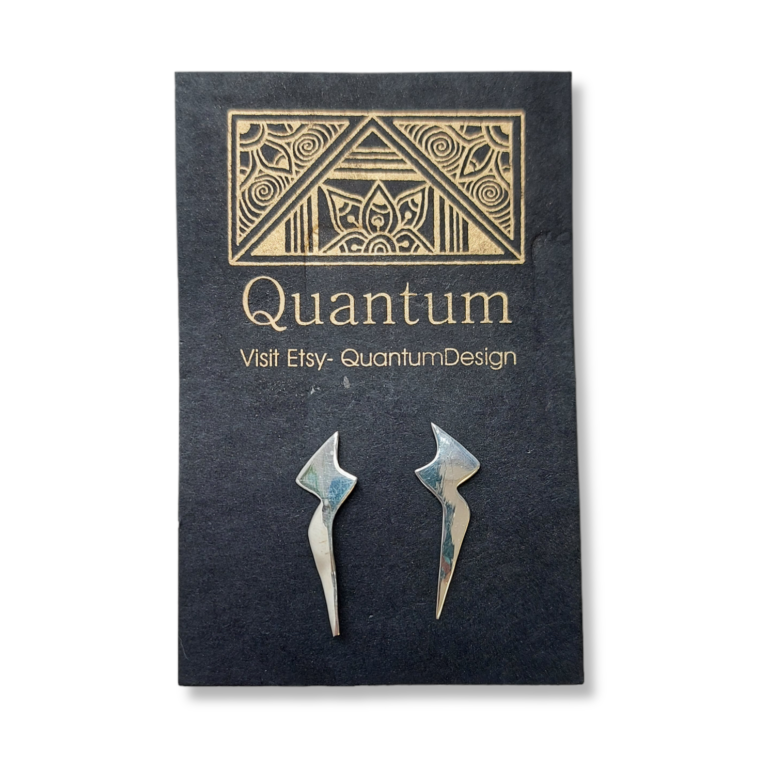 silver Lightning stud earrings