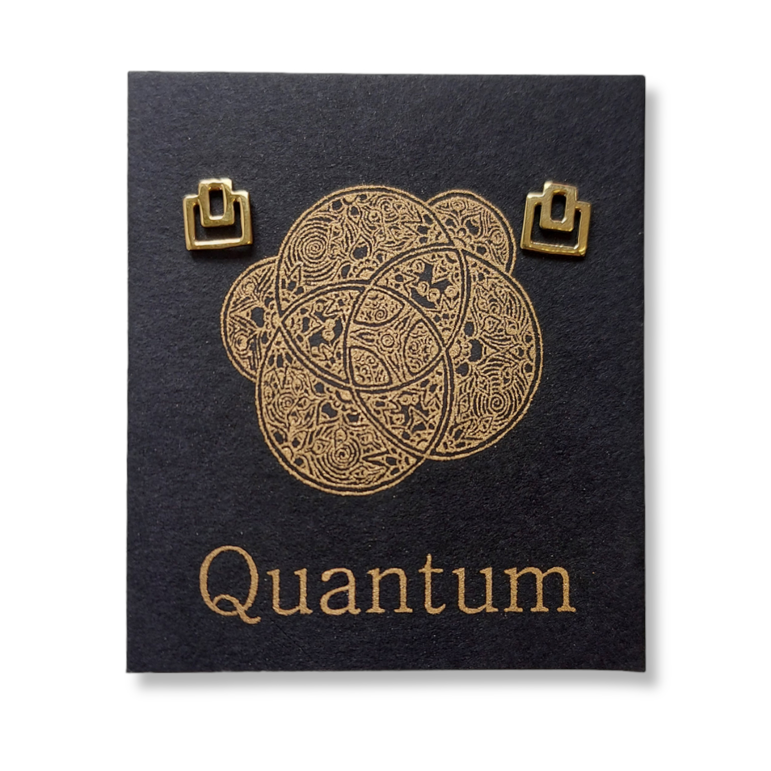 brass square stud earrings