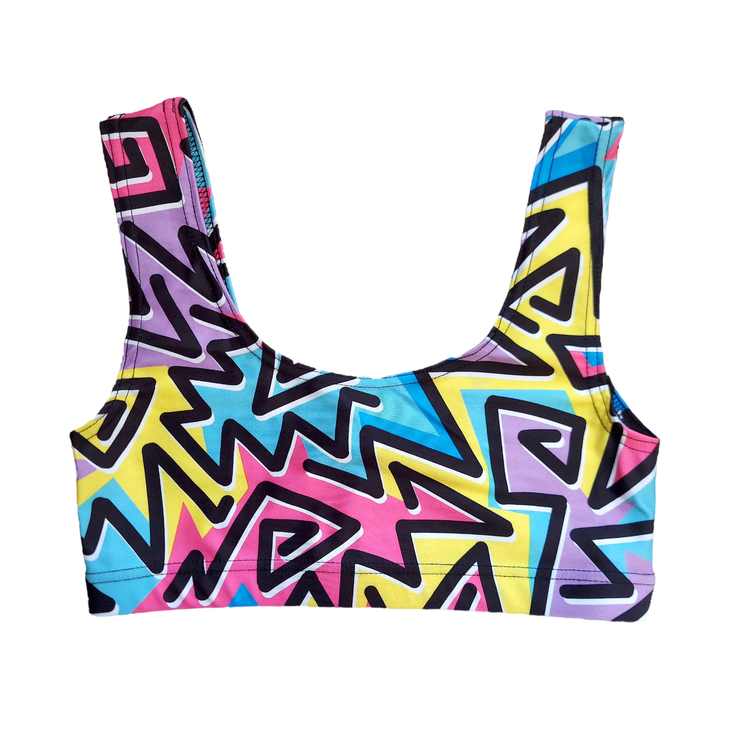 Zigzag clash Fade crop top bralette