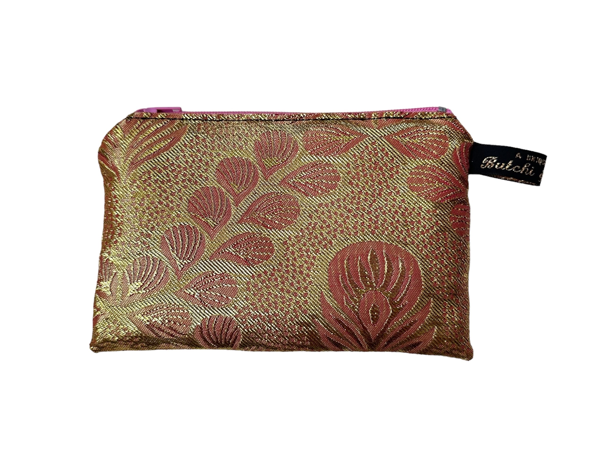 Gold Floral Print Small Purse