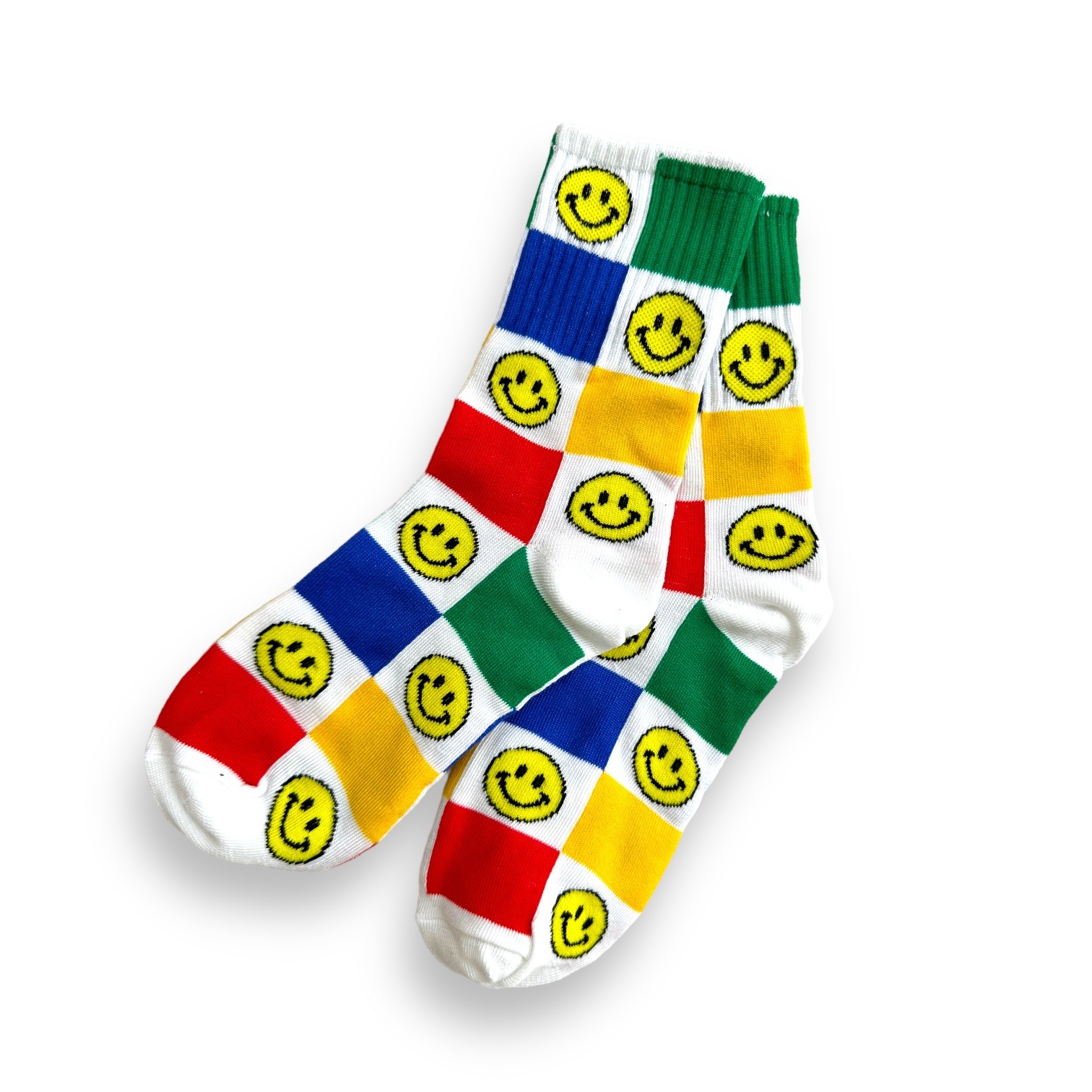 Checkerboard Smiley Socks