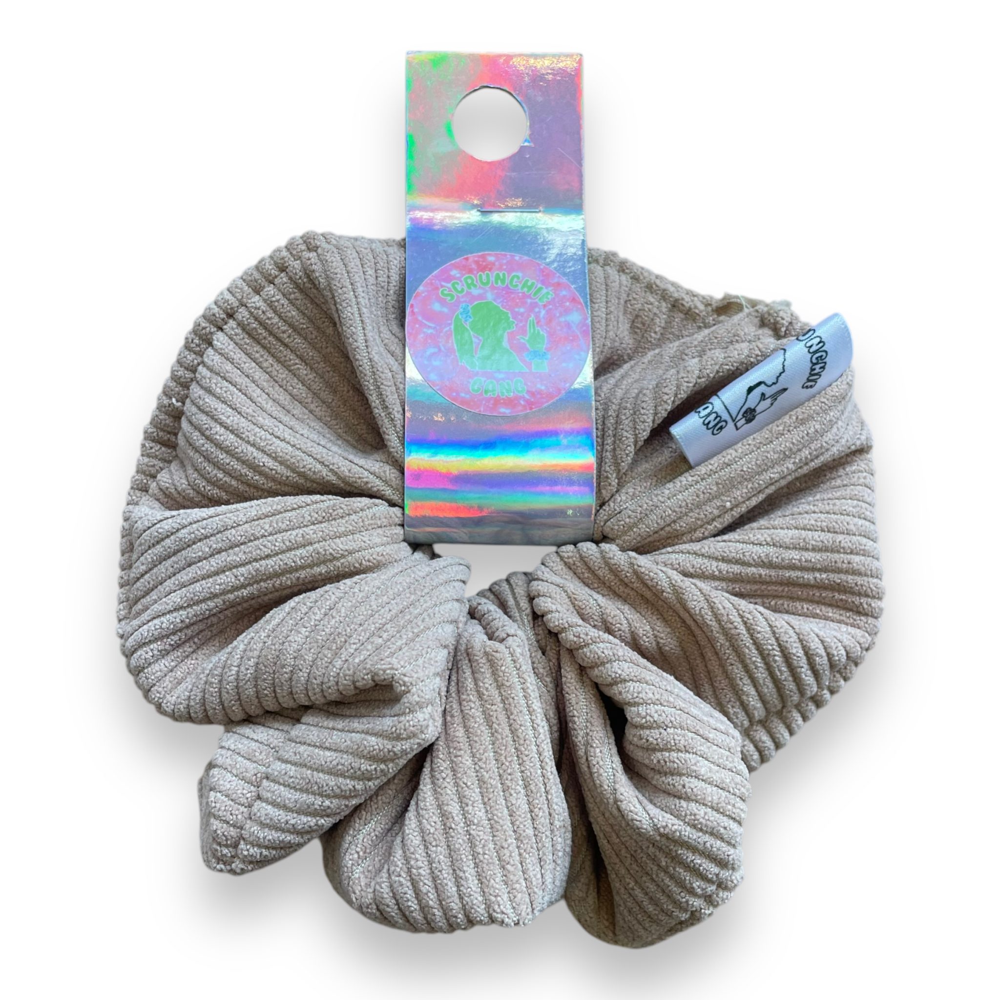 Beige Corduroy Scrunchie