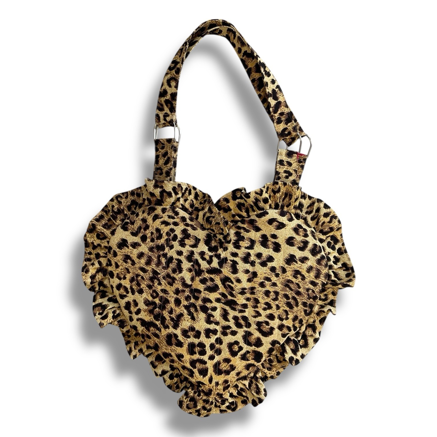 Heart Shaped Leopard Print Large Tote Bag