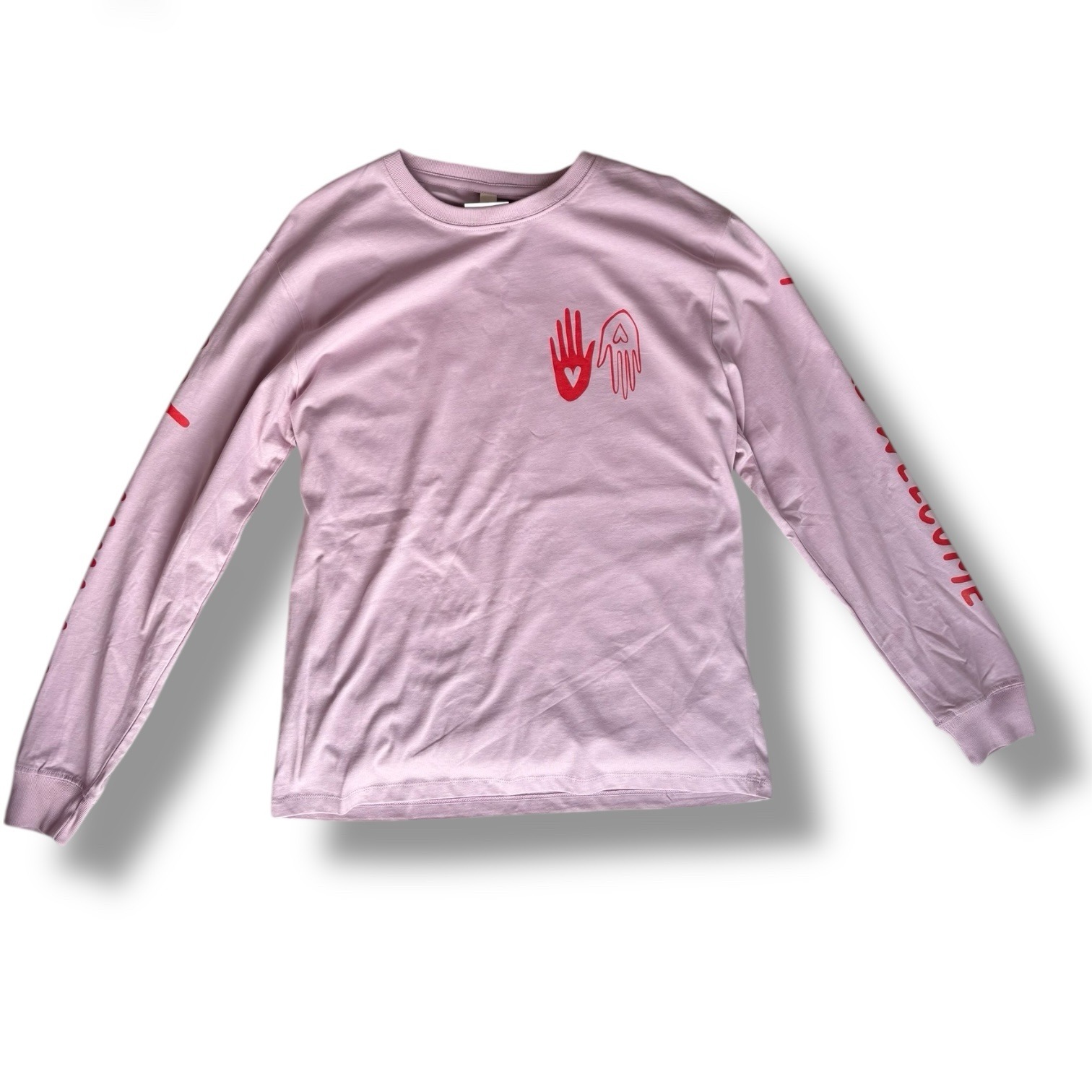 ‘Thank You\You’re Welcome’ Hand Print Long Sleeved T-Shirt Amy Isles Freeman