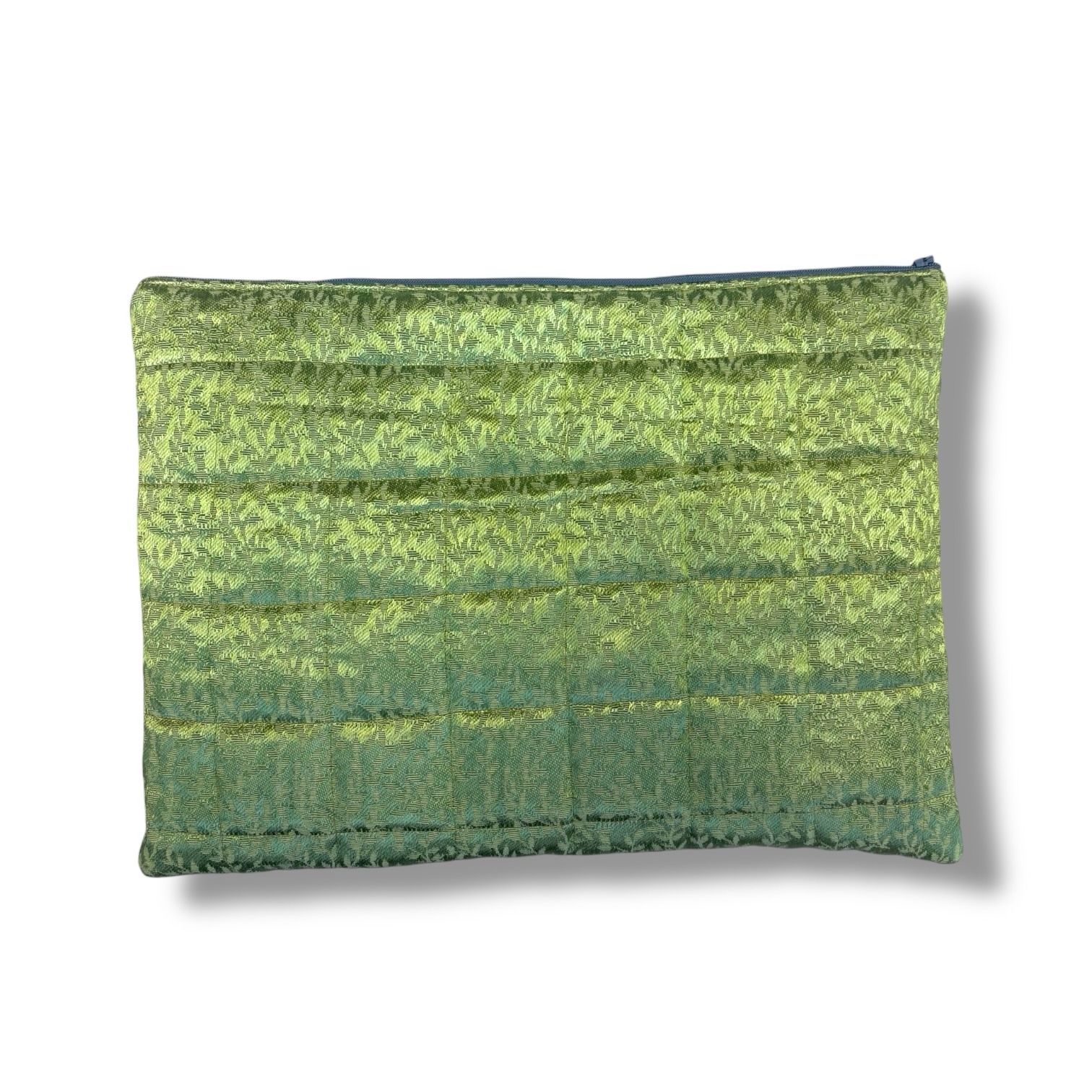 Large Green Satin Leaf Laptop Case